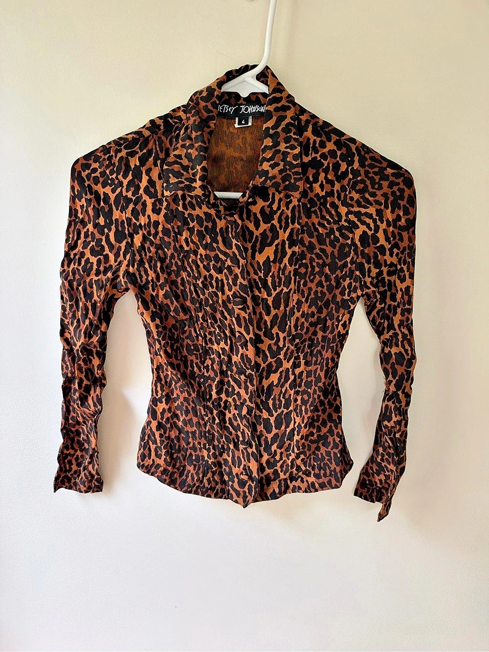 Vintage 90s Betsey Johnson leopard print blouse 4